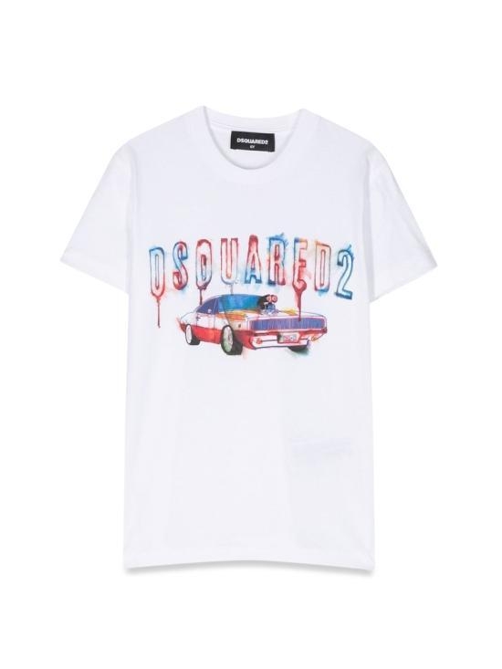 [해외배송] 23SS  키즈  디스퀘어드2 티셔츠 DQ1610K D00MMDQ100 WHITE