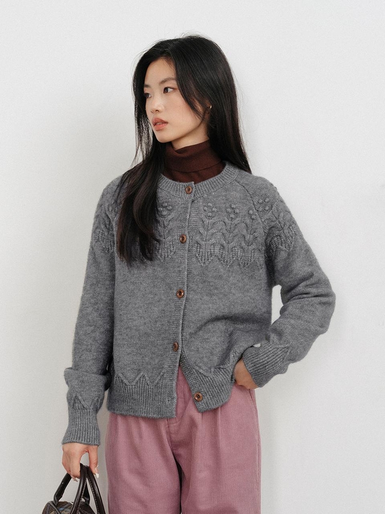 LS_Literary gray knit cardigan