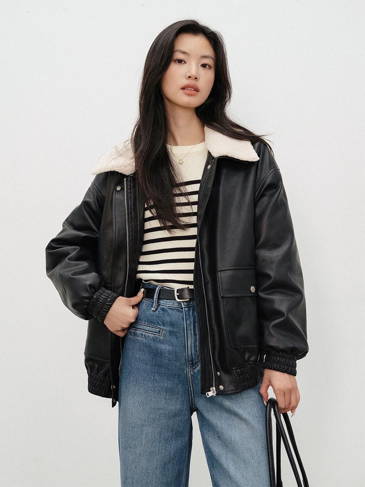 LS_Oversize black leather jacket