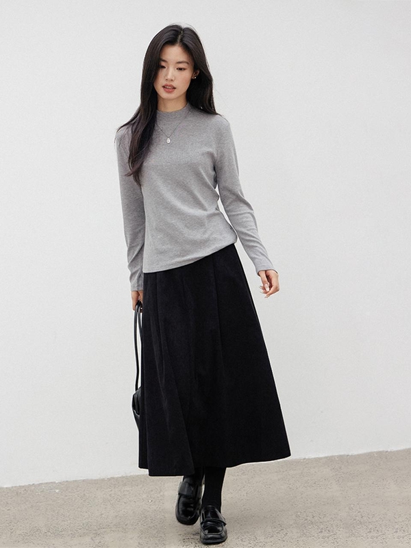 (12/3 예약배송) LS_Corduroy simple black skirt