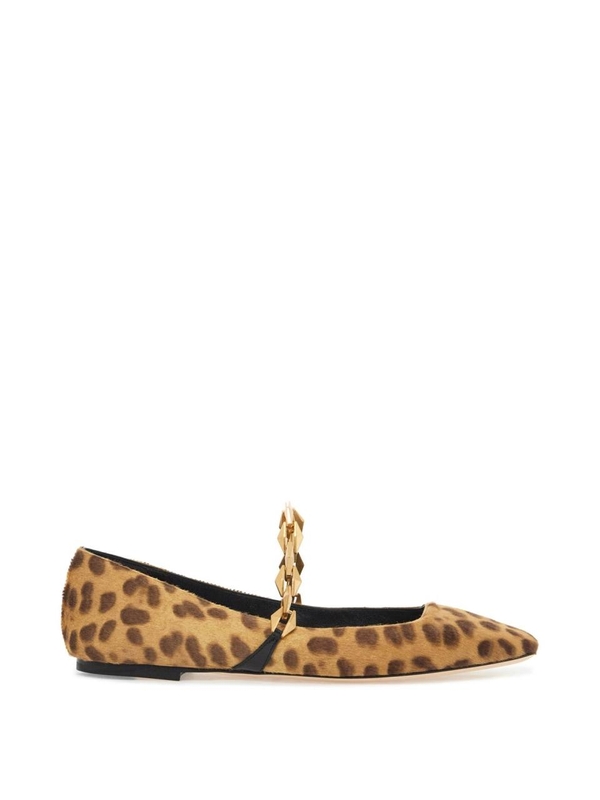 지미추 SS25 leopard print tilda ballerina DIAMOND TILDA FLAT LOP NATURAL