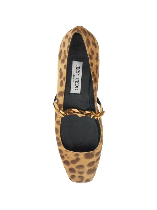 지미추 SS25 leopard print tilda ballerina DIAMOND TILDA FLAT LOP NATURAL