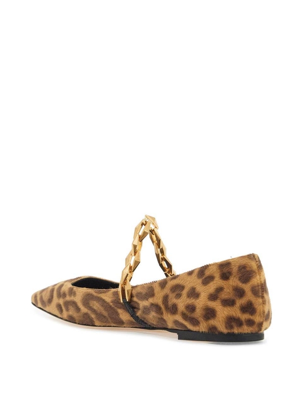 지미추 SS25 leopard print tilda ballerina DIAMOND TILDA FLAT LOP NATURAL