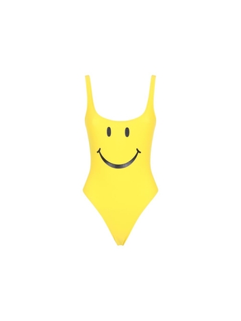 모스키노 SS25 Moschino Smiley Face-Motif Swimsuit 251E4202.0575 Yellow & Orange