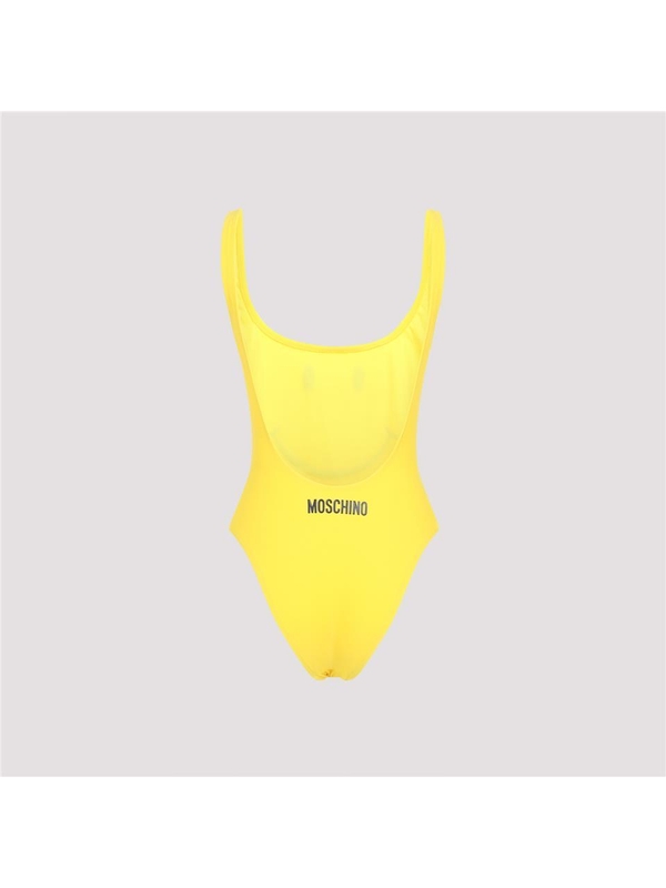 모스키노 SS25 Moschino Smiley Face-Motif Swimsuit 251E4202.0575 Yellow & Orange