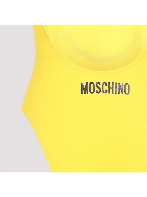 모스키노 SS25 Moschino Smiley Face-Motif Swimsuit 251E4202.0575 Yellow & Orange