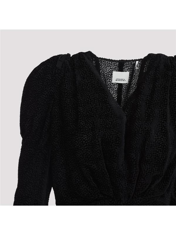 이자벨마랑 FW24 Isabel Marant Marlin Blouse HT0534FA.B4J02I Black