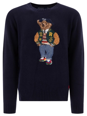 폴로 랄프로렌 FW24 Knitwear 710946138001BEAR NAVY Blue