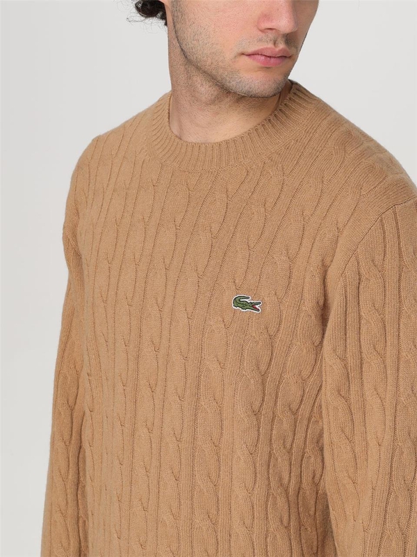 라코스테 FW24 Lacoste pullover in wool knit AH2924 02S Sand