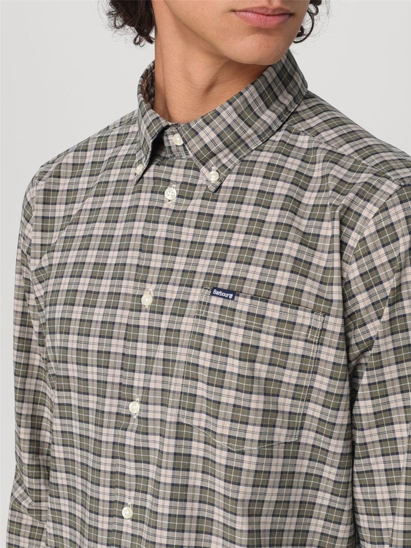 바버 FW24 Barbour Check Cotton Blend Shirt MSH5023 TN16 Beige