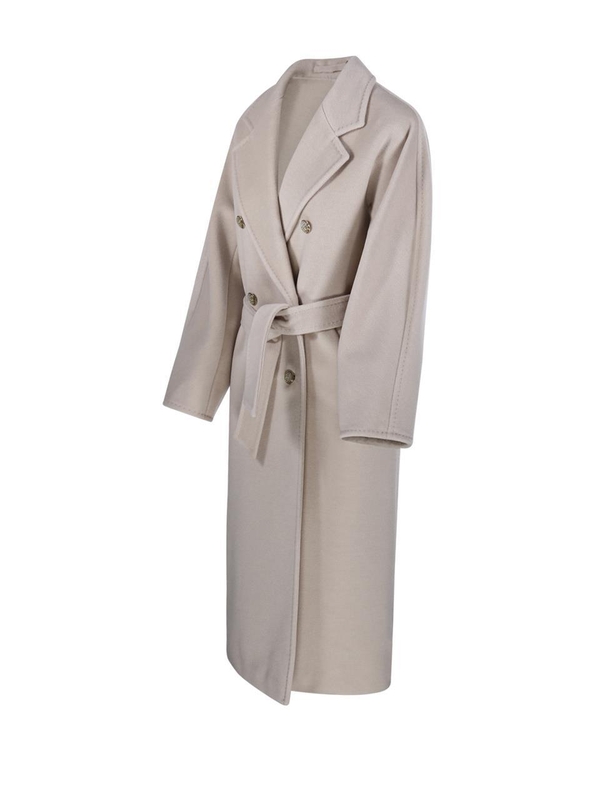 막스마라 SS25 TICINO DOUBLE BREASTED COAT 2511011021600 Nude & Neutrals