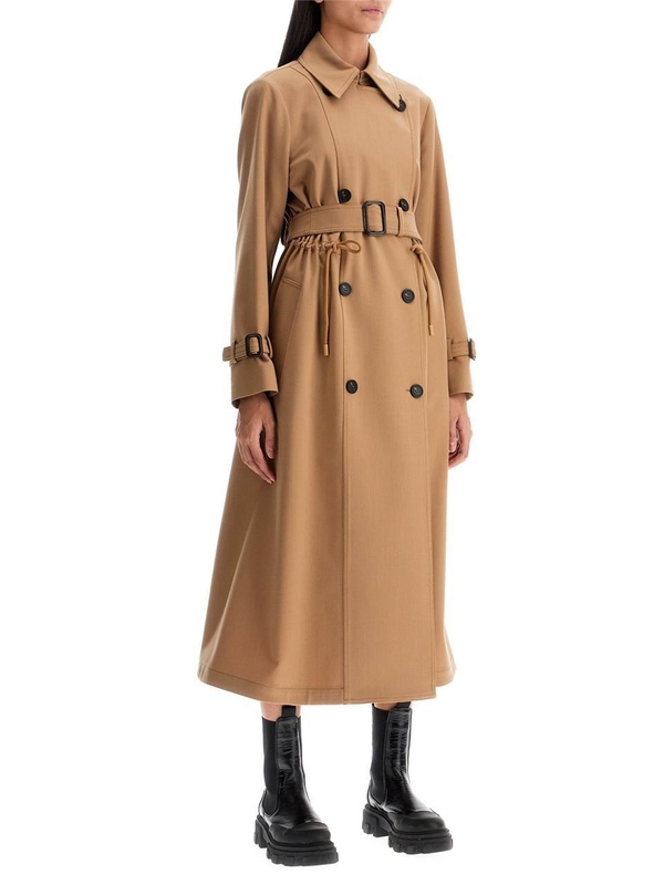 위켄드 막스마라 FW24 wool blend trench coat in FATUO CAMMELLO