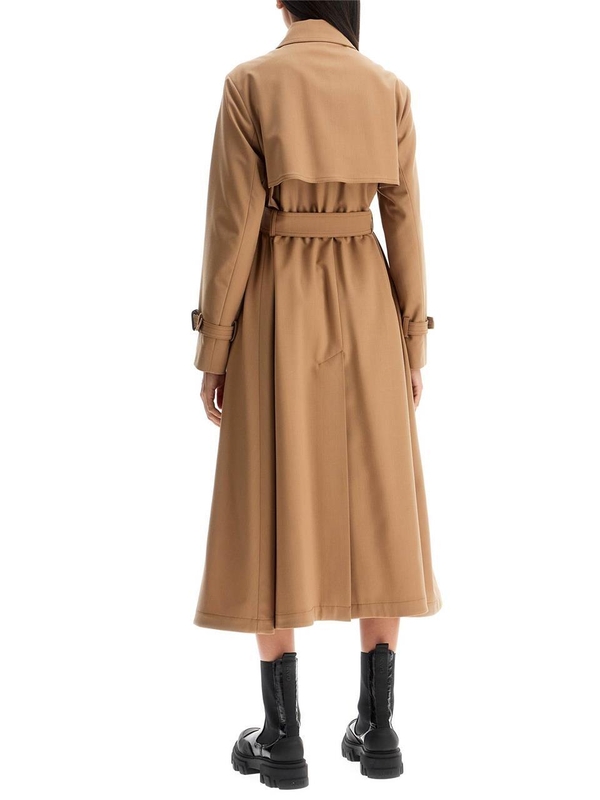 위켄드 막스마라 FW24 wool blend trench coat in FATUO CAMMELLO