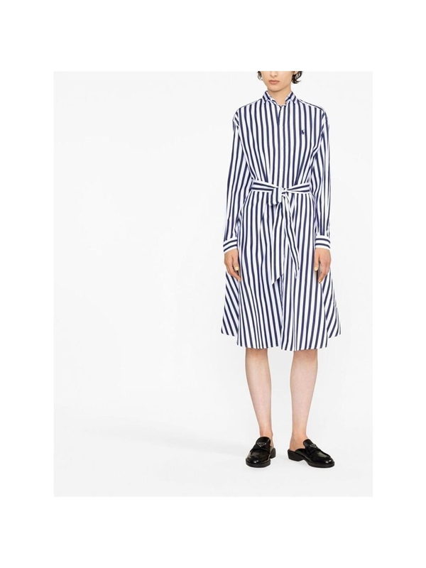 랄프 로렌 SS25 Dress Ralph Lauren 211891428001  NAVWH BLUE/WHITE