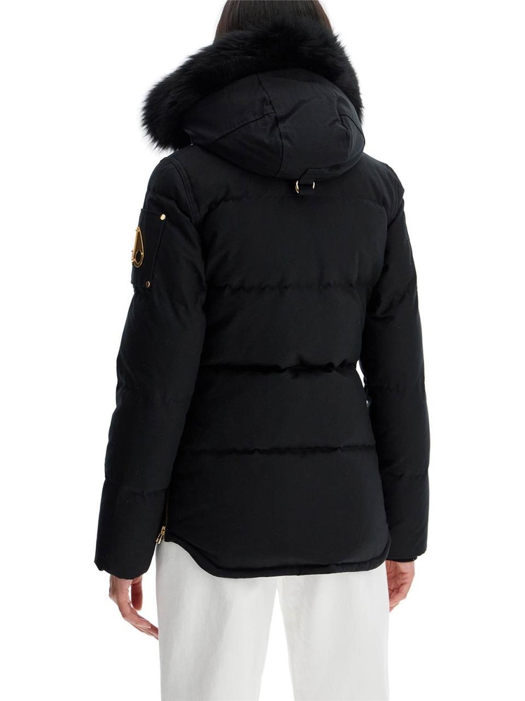 무스너클 FW24 3q canvas down jacket with shear M34LJ129GS BLK W/BLK SH