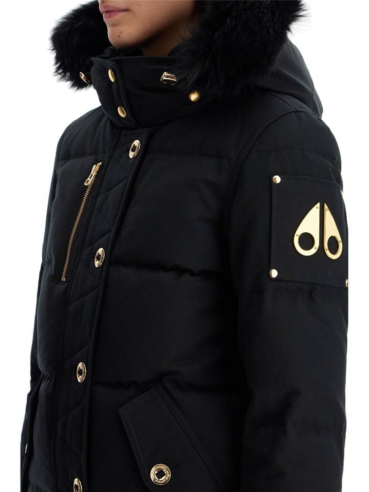 무스너클 FW24 3q canvas down jacket with shear M34LJ129GS BLK W/BLK SH