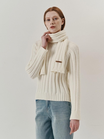 WD_Winter muffler and knit set_IVORY