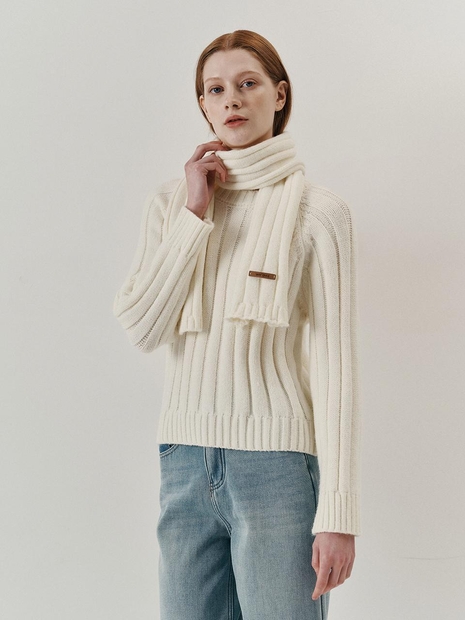 WD_Winter muffler and knit set_IVORY