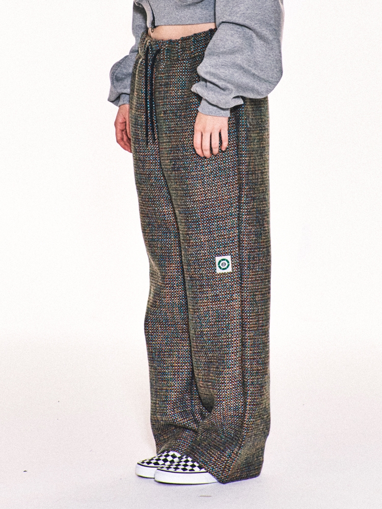 AVRIL TWEED WIDE LONG PANTS (BLUE)