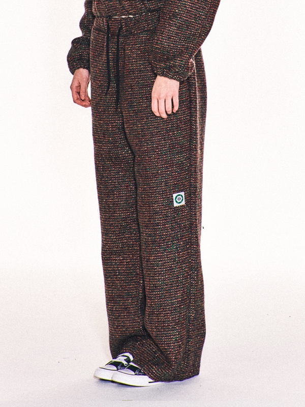 AVRIL TWEED WIDE LONG PANTS (GREEN)