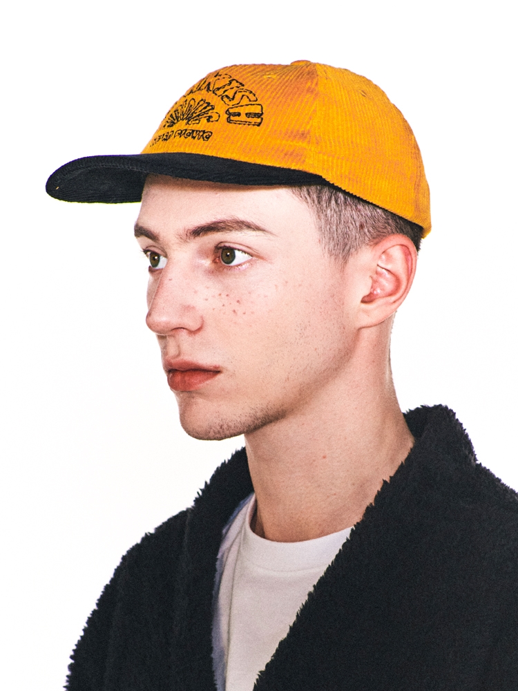 WEIRD SEMICIRCLE CORDUROY FLAT BRIM CAP