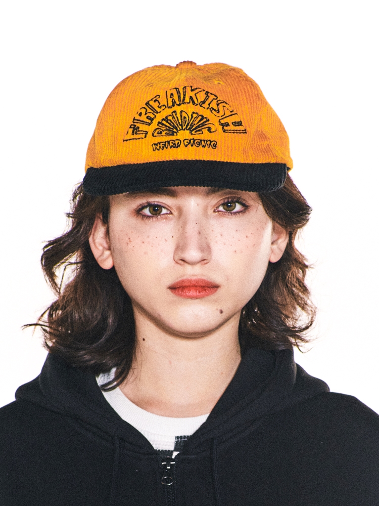 WEIRD SEMICIRCLE CORDUROY FLAT BRIM CAP