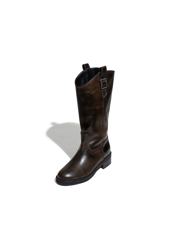 418C comfy western boots Brown _3cm