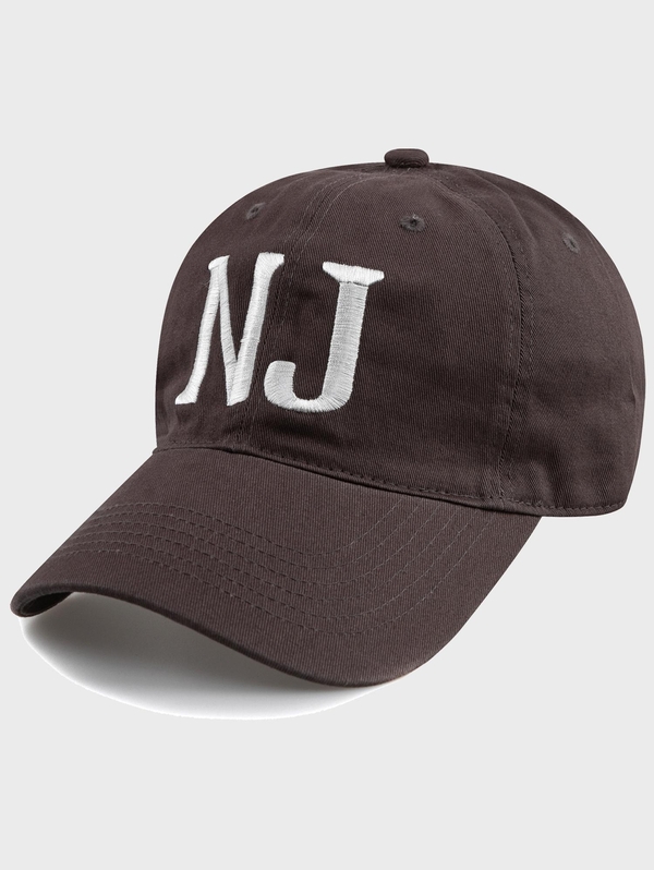 New Jersey N.J BALL CAP-CHARCOAL