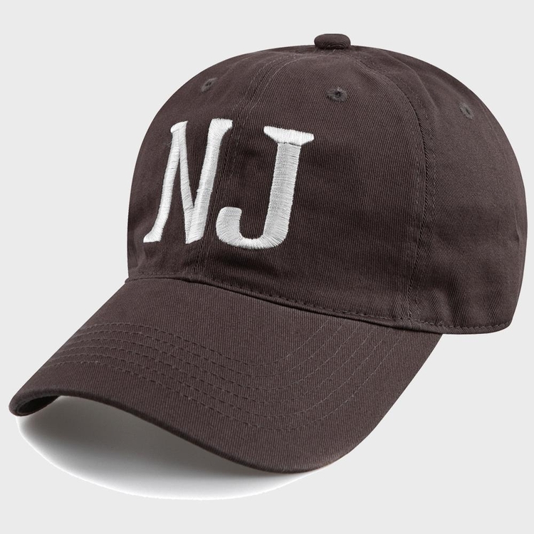 New Jersey N.J BALL CAP-CHARCOAL