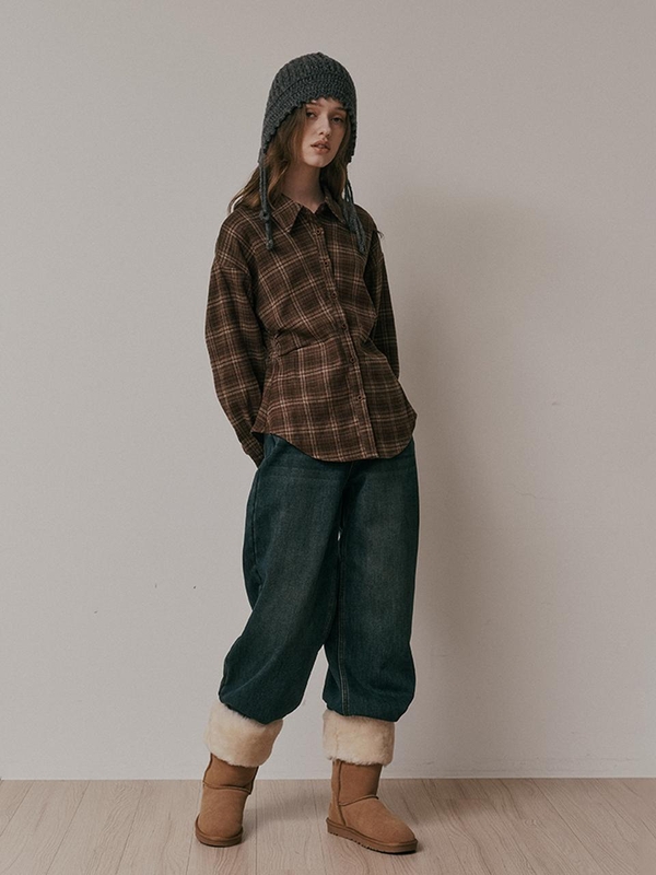 AR_Winter wide denim pants_DARK BLUE