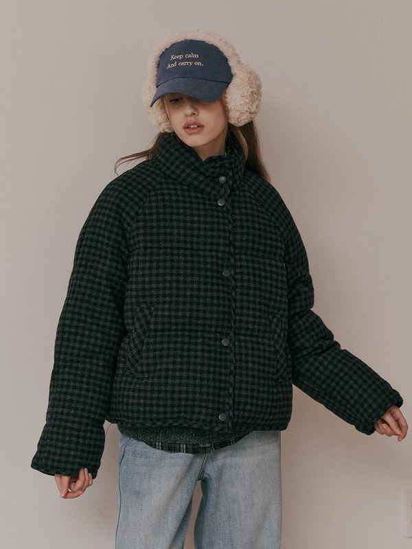 AR_Plaid duck down jacket