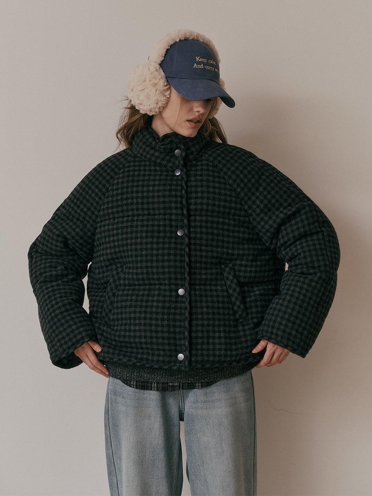 AR_Plaid duck down jacket