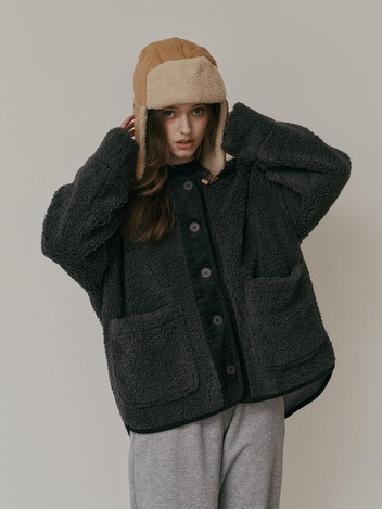 AR_Wide fit fleece jacket_CHARCOAL