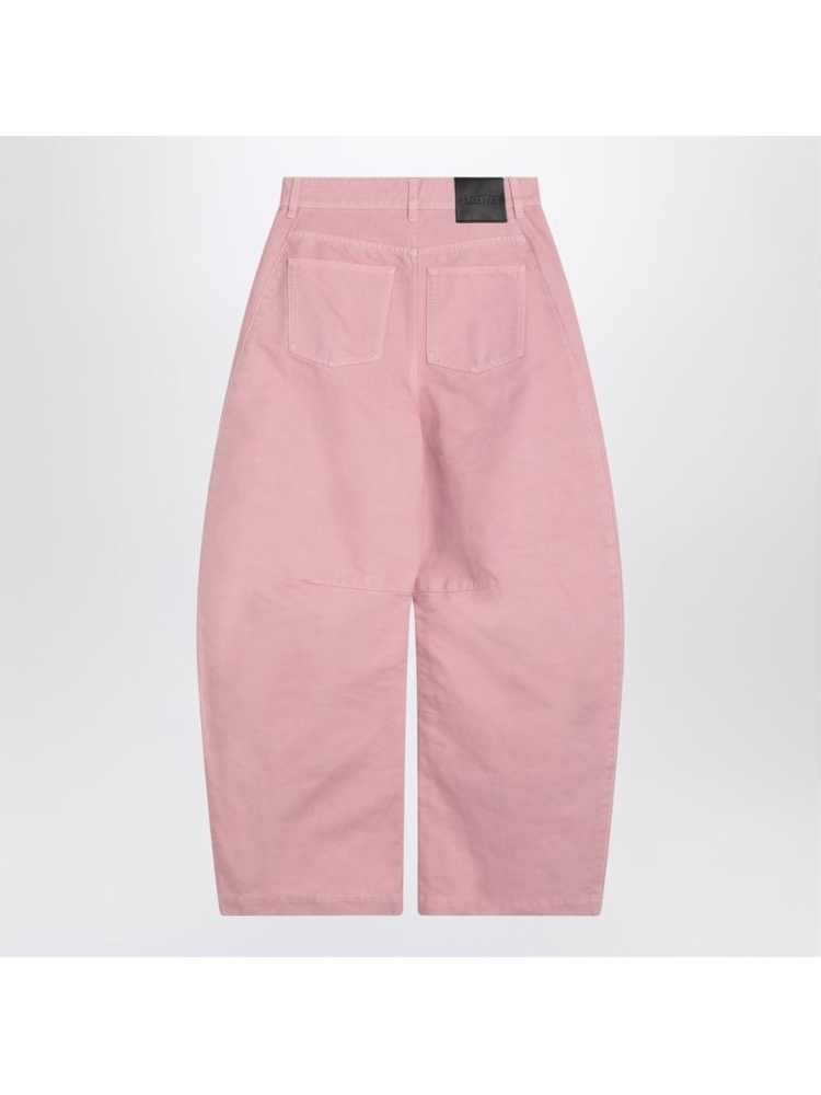 로에베 SS25 Loewe Pink cotton twill Barrel trousers S359Y04XFTCO Pink