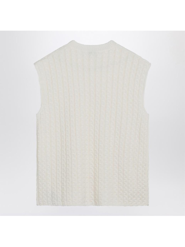 로에베 SS25 Loewe White wool waistcoat with Anagram S359Y14KE4WO Metal