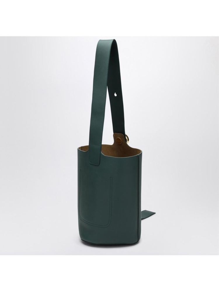 로에베 SS25 Loewe Green calfskin Pebble Bucket medium bag AANBBBWX01LE Green