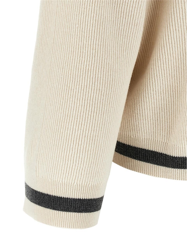 브루넬로쿠치넬리 FW24 Ribbed sweater M12192602CUH69 Beige