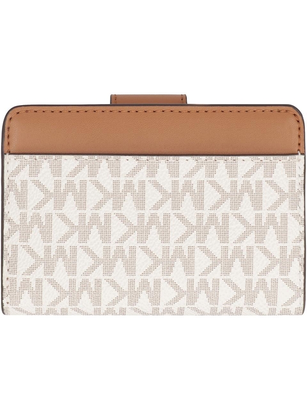 마이클코어스 FW24 Coated canvas wallet 32R4G0KF5B_149 Ivory