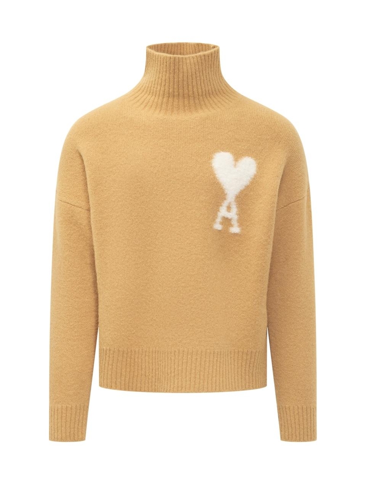  FW24 AMI ALEXANDRE MATTIUSSI Knitwear UKS425KN0032 724 MUSTARD