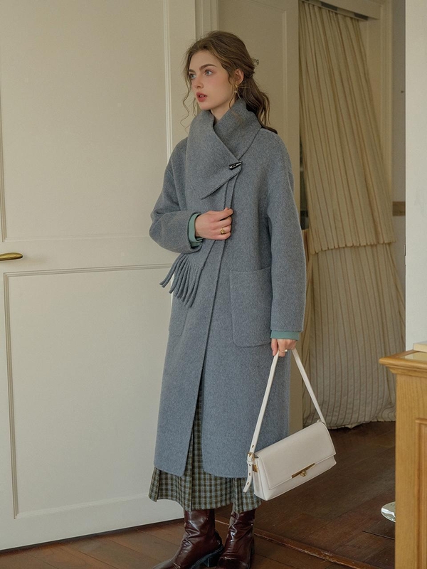 12/20예약배송_SR_Tassel scarf set wool coat