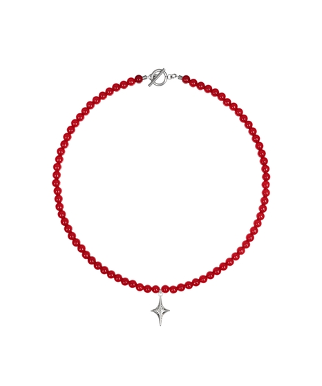 DUST DEVIL NECKLACE_RED I SILVER