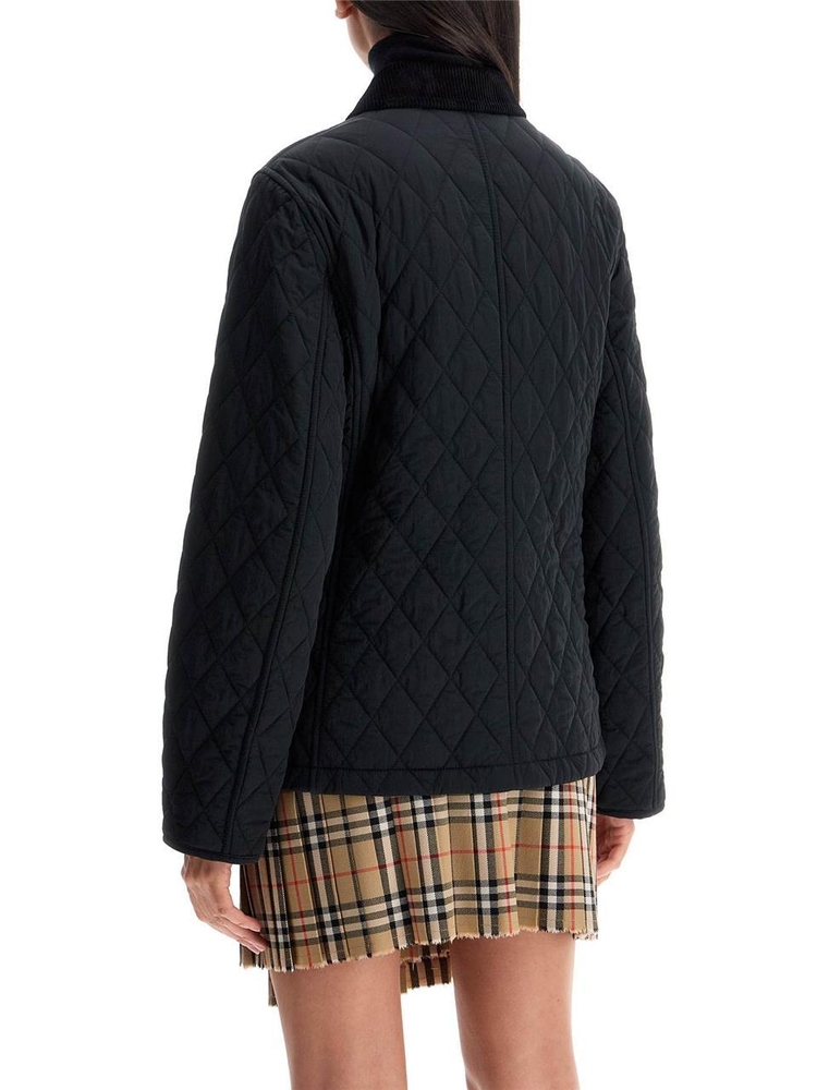 버버리 SS25 b shield quilted jacket 8096917 BLACK/SAND IP CHECK