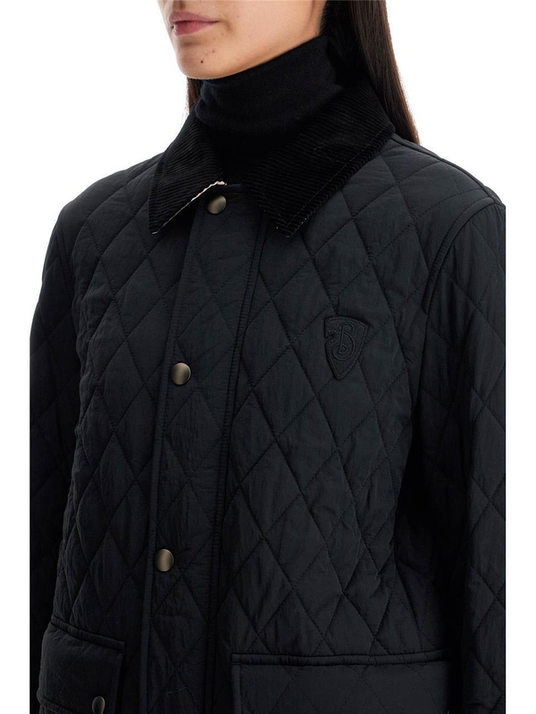 버버리 SS25 b shield quilted jacket 8096917 BLACK/SAND IP CHECK