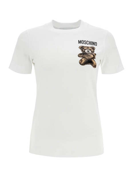 모스키노 SS25 moschino teddy bear print t V0708 0541 MULTI WHITE