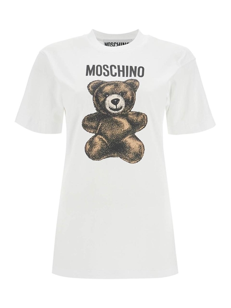 모스키노 SS25 moschino teddy bear print t V0709 0541 MULTI WHITE