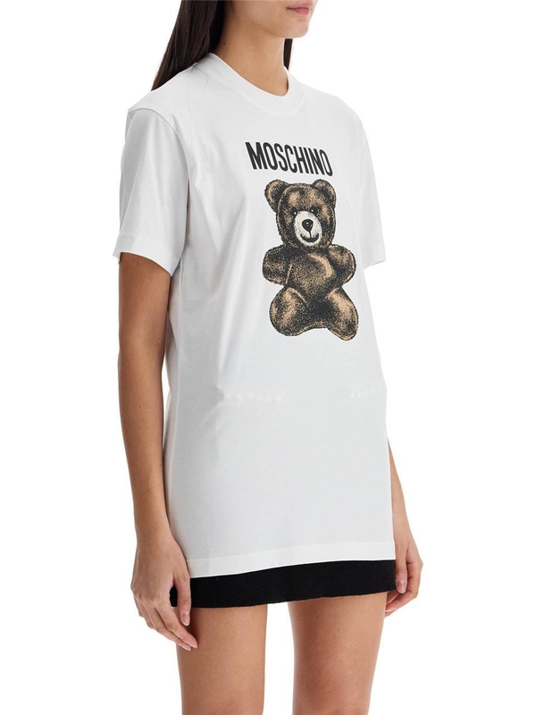 모스키노 SS25 moschino teddy bear print t V0709 0541 MULTI WHITE