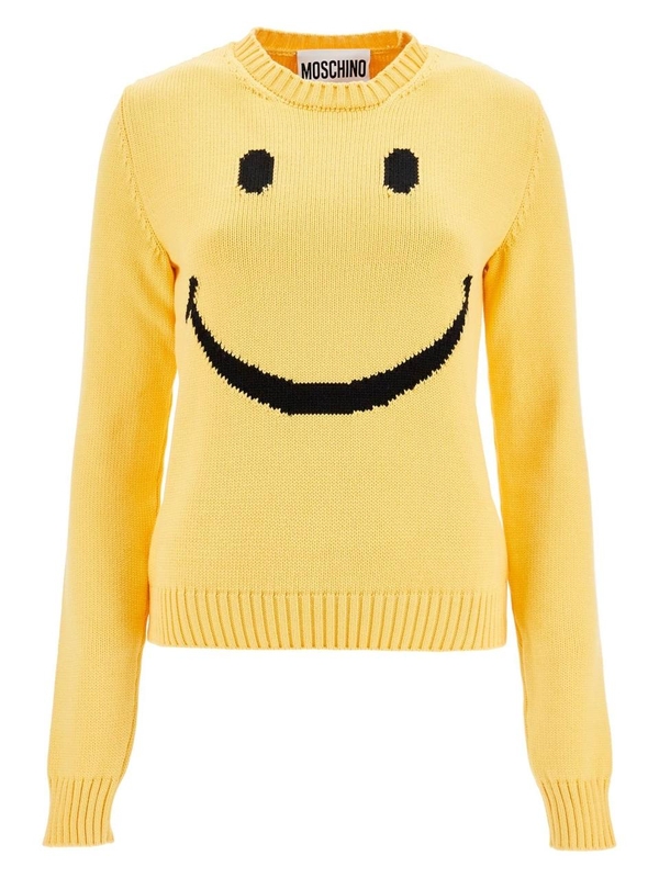 모스키노 SS25 smiley cotton blend t-shirt A0924 0507 YELLOW