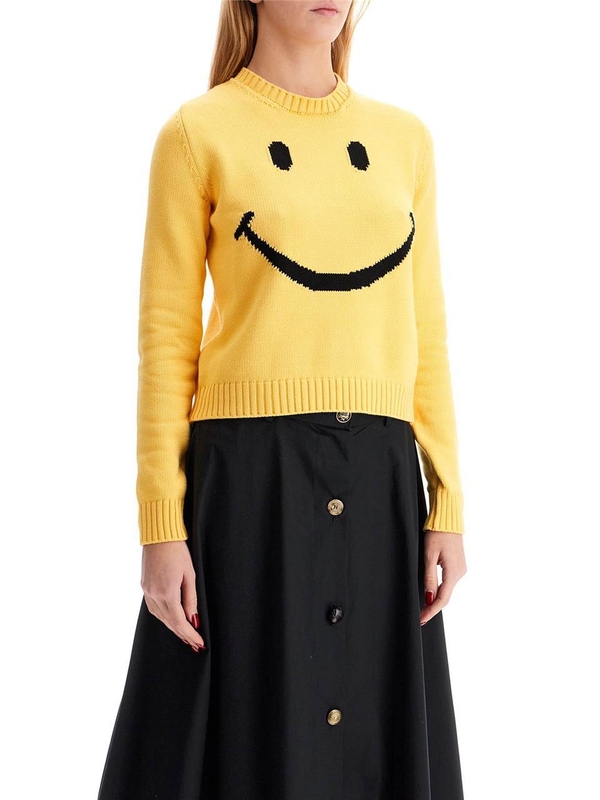 모스키노 SS25 smiley cotton blend t-shirt A0924 0507 YELLOW