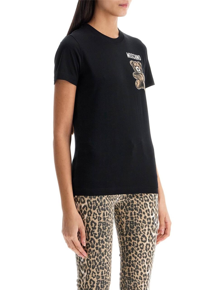 모스키노 SS25 moschino teddy bear print t V0708 0541 MULTI BLACK