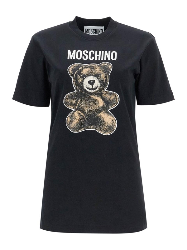 모스키노 SS25 moschino teddy bear print t V0709 0541 MULTI BLACK